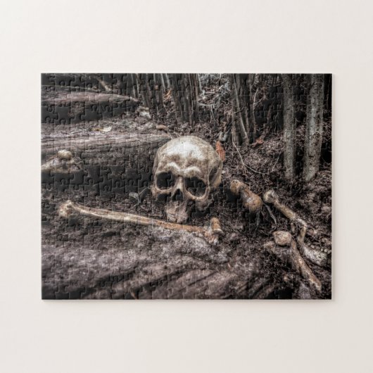 Creepy Horror Skeleton Sepia Tones Puzzle (Horizontal)