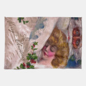 Creepy hübsches Frauen-Weihnachten Weihnachtsmanns Küchentuch (Horizontal)