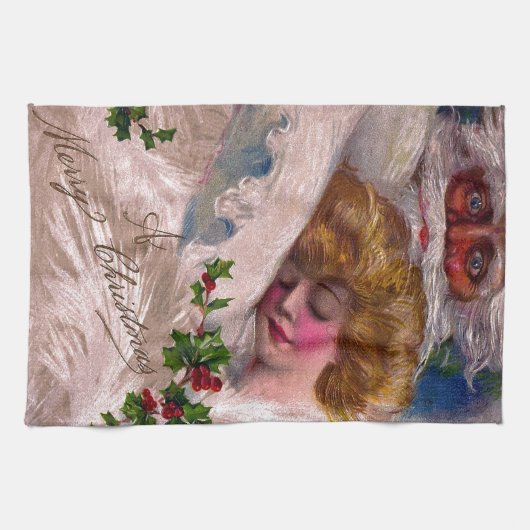 Creepy hübsches Frauen-Weihnachten Weihnachtsmanns Küchentuch (Horizontal)