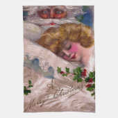 Creepy hübsches Frauen-Weihnachten Weihnachtsmanns Küchentuch (Vertikal)