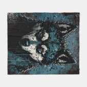 creepy Husky - Fleecedecke (Vorderseite (Horizontal))