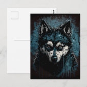 Creepy Husky Postkarte (Vorne/Hinten)