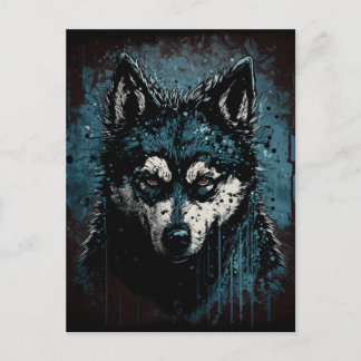 Creepy Husky Postkarte