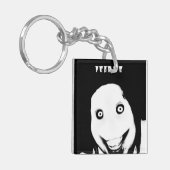 Creepy Internet Horror Glitch Face Schlüsselanhäng Schlüsselanhänger (Vorderseite links)