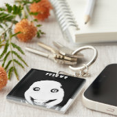 Creepy Internet Horror Glitch Face Schlüsselanhäng Schlüsselanhänger (Vorderseite rechts)