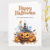 Creepy Jack O’Lantern Ghost Halloween Card Karte (Gelbe Blume)