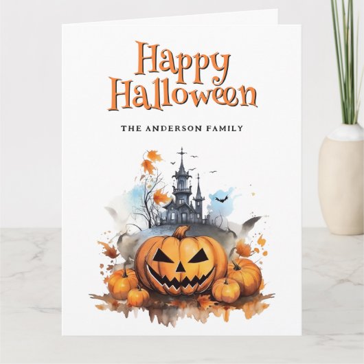 Creepy Jack O’Lantern Ghost Halloween Card Karte (Vorderseite)