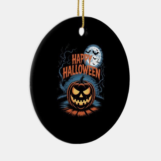 Creepy Jack O� Lantern Halloween Keramik Ornament (Rechts)