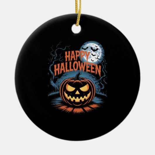 Creepy Jack O� Lantern Halloween Keramik Ornament (Vorne)