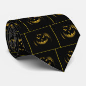 Creepy Jack o' Lantern Halloween Neck Tie Krawatte (Gerollt)