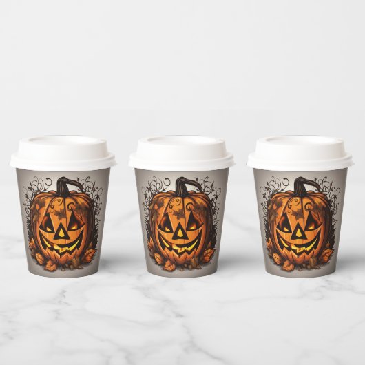 Creepy Jack-O-Lantern Halloween Pappbecher (Multi)