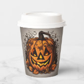Creepy Jack-O-Lantern Halloween Pappbecher (Vorderseite)