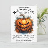 Creepy-Jack-O-Lantern-Halloween-Party Einladung (Stehend Vorderseite)
