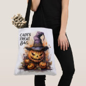 Creepy Jack-o-Lantern mit Hexenhut Tasche (Von Nahem)