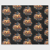 Creepy Jack-O' Lantern Pattern Halloween Geschenkpapier (Flach)