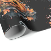 Creepy Jack-O' Lantern Pattern Halloween Geschenkpapier (Rolleneckpunkt)