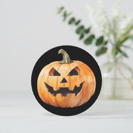 Creepy Jack-O-Lantern Pumpkin-Halloween-Party Einladung (Stehend Vorderseite)