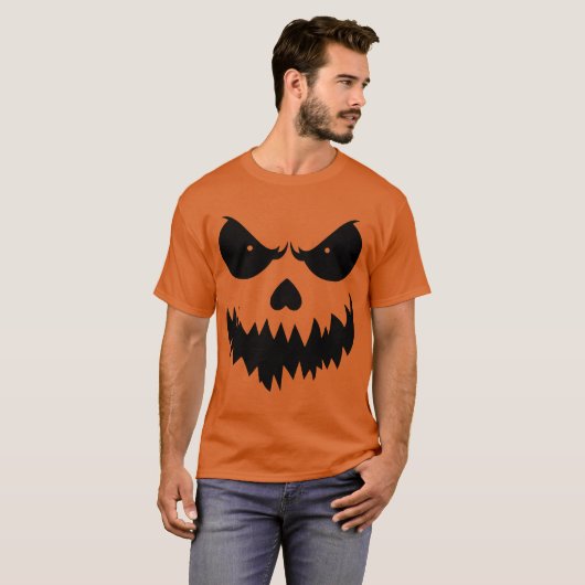 Creepy Jack-O-Lantern Spooky Halloween T-Shirt (Vorne ganz)