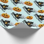 Creepy Jack-O-Lantern Spuk House Halloween-Geschen Geschenkpapier (Ecke)