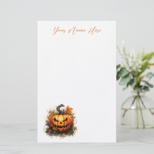 Creepy Jack-O-Lantern Stationery Briefpapier (Stehend Vorderseite)