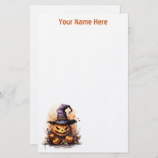 Creepy Jack-O-Lantern Stationery Briefpapier (Vorne/Hinten)