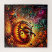 Creepy Jack-O-Lantern und Spinnen Puzzle (Horizontal)