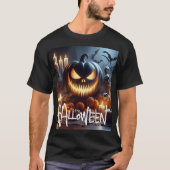 Creepy Jack-O-Lanterns, Skulls und Flecht Unisex T-Shirt (Vorderseite)