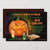Creepy Jack O'Lantern Halloween-Party Einladung (Vorne/Hinten)
