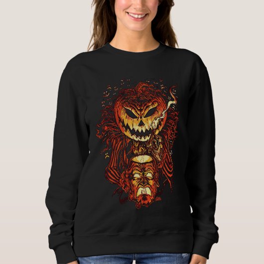 Creepy Jack o'Lantern Sweatshirt (Vorderseite)