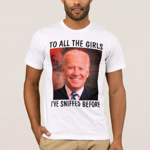 CREEPY JOE BIDEN FUNNY SNIFF T - SHIRT