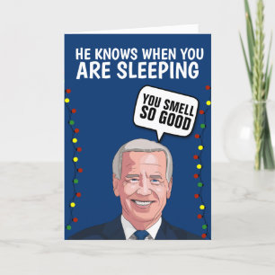 CREEPY JOE BIDEN SNIFF CHRISTMAS GREETCARD FEIERTAGSKARTE