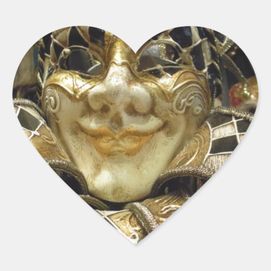 Creepy-Karneval-Maske Herz-Aufkleber (Vorderseite)