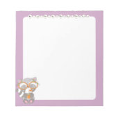Creepy Kawaii Raccoon and Skulls Notepad Notizblock (Vorderseite)