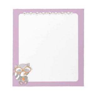 Creepy Kawaii Raccoon and Skulls Notepad Notizblock