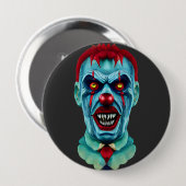 Creepy Killer Zombie Clown Horror Art Button (Vorne & Hinten)