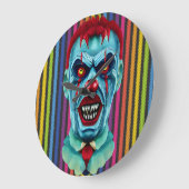 Creepy Killer Zombie Clown Horror Art Große Wanduhr (Winkel)