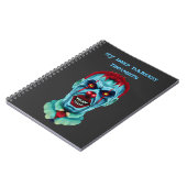 Creepy Killer Zombie Clown Horror Art Notizblock (Linke Seite)