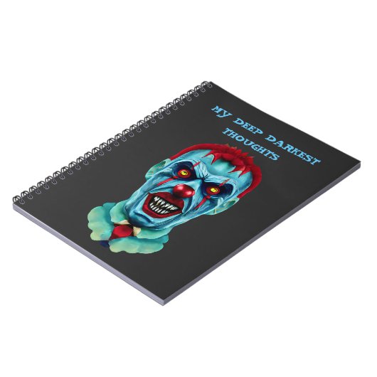 Creepy Killer Zombie Clown Horror Art Notizblock (Linke Seite)