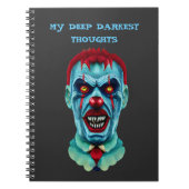 Creepy Killer Zombie Clown Horror Art Notizblock (Vorderseite)