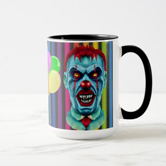Creepy Killer Zombie Clown Horror Art Tasse (Rechts)