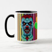Creepy Killer Zombie Clown Horror Art Tasse (Links)