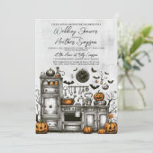 Creepy Kitchen Brautparty Einladung (Stehend Vorderseite)