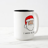 Creepy komischer Santa Zweifarbige Tasse (VorderseiteRechts)