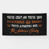 Creepy Kooky Halloween Spuk Haus Schwarz Banner (Horizontal)
