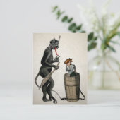 Creepy Krampus Postkarte (Stehend Vorderseite)
