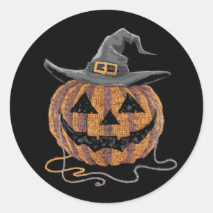 Creepy Kürbislaterne Knette Halloween Pumpkin Runder Aufkleber