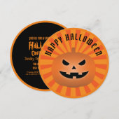 Creepy Kürbislaterne Pumpkin Halloween-Party Einladung (Vorne/Hinten)