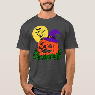 Creepy Kürbislaterne Pumpkin Patch Hexenhutmatte T-Shirt