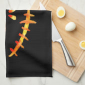 Creepy Lächeln Jack O' Lantern Face Geschirrtuch (Viertel Falte)