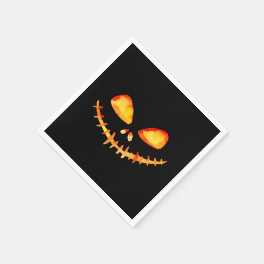 Creepy Lächeln Jack O' Lantern Face Serviette (Ecke)